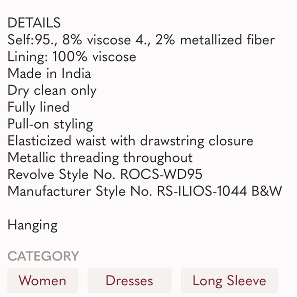 Rococo Sand X Revolve dress. Worn once and dry cleaned. Perfect condition. - Picture 5 of 5